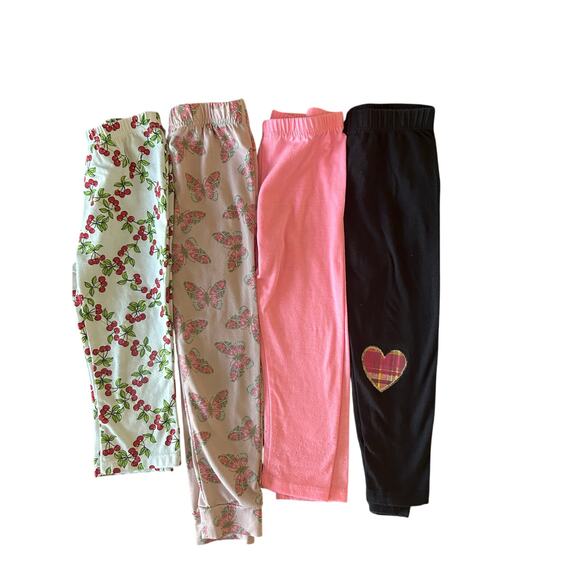 Bundle of 4 Girls Kids 4T  Leggings, pants - Picture 1 of 9